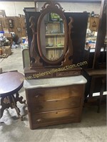 Victorian dresser and mirror with marble ledge