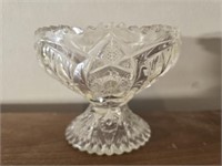 Small footed crystal candy dish