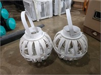 Pair wood lanterns 12x10