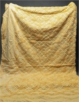 1950's Geometric Yellow Chenille Bedspread