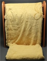 1950's Yellow Matching Chenille Bedspreads (2)
