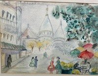 Maurice Utrillo (Fr 1883-1955) Orig Watercolor
