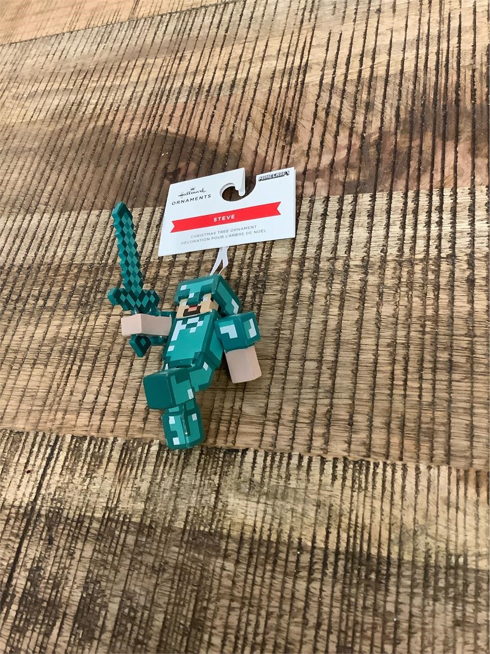 $25  Hallmark Minecraft Steve Wooden ornament