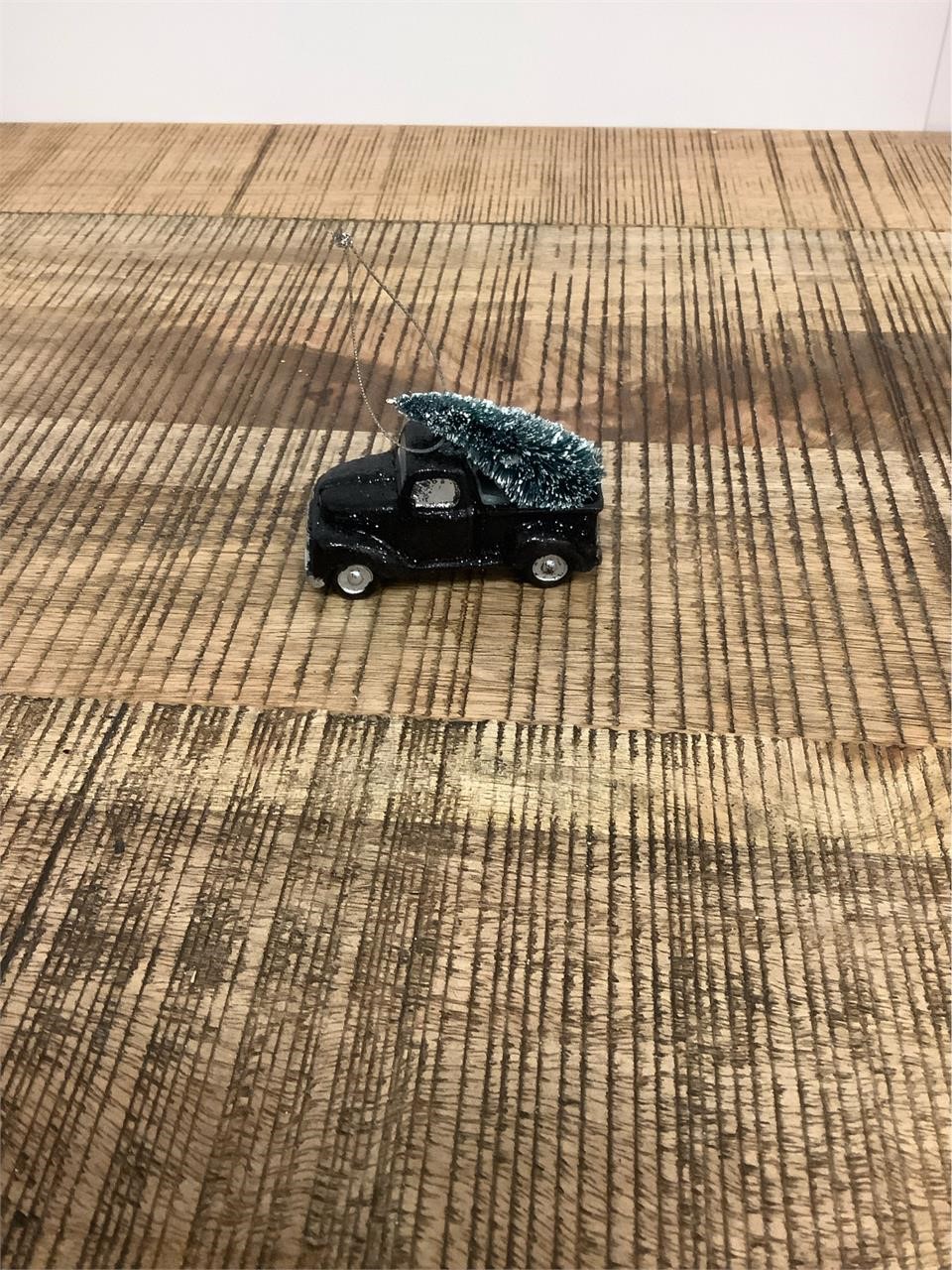 $10  black truck with tree ornament
