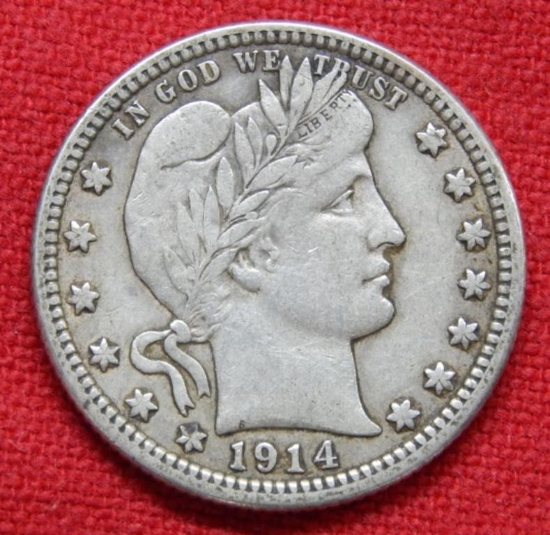 1914 Barber Silver Quarter