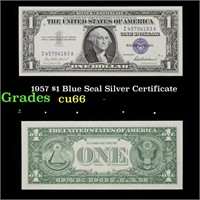 1957 $1 Blue Seal Silver Certificate Grades Gem+ C