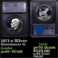 Proof 1971-s Silver Eisenhower Dollar $1 Graded ms