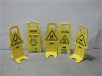 Five Assorted Caution Signs Tallest 25"