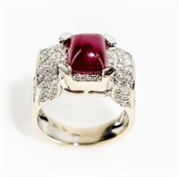 Jewelry 18kt White Gold Ruby & Diamond Ring