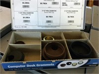 3 DRAWERS OF COMPUTER DESK GROMMETS, & SCREW COVER
