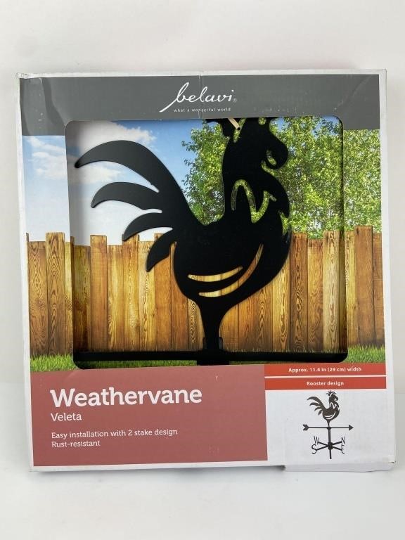 NIB Belavi Rooster Weathervane Stake