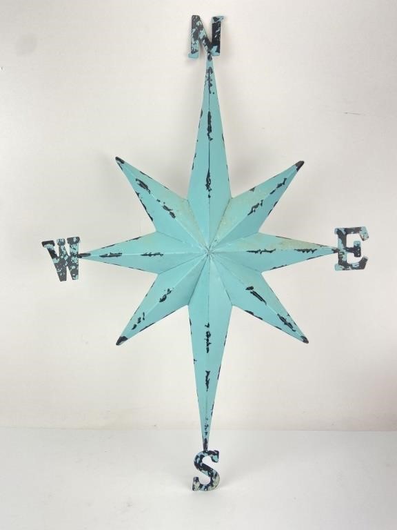 Turquoise Nautical Compass Wall / Outdoor Decor