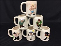 (6) Pfaltzgaff "Muggsy" Face Mugs