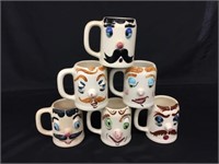 (6) Pfaltzgaff "Muggsy" Face Mugs