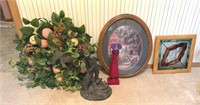 Wreathe, Michael Garmin statue, oval picture,