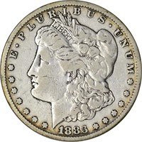 1883-CC MORGAN DOLLAR - FINE, OLD CLEANING