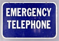 Vintage Emergency Telephone Sign