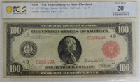 RARE 1914 $100 FRN, red seal, Cleveland,