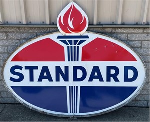 STANDARD OIL PORCELAIN STATION SIGN w/ FLAME