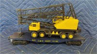 LIONEL C&O 9157 FLATBED CAR WITH A TRUCK CRANE