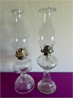 2 Vintage Unmarked Oil Lamps