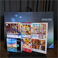 Large Puzzle Storage & 6 Puzzles