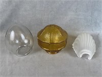 3 Clear & Amber lamp Shades