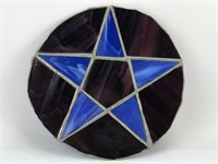 Handmade Stained Glass Pentagram Art