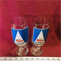 Pair Of Alpine Lager Beer Glasses (7 1/4" Tall)