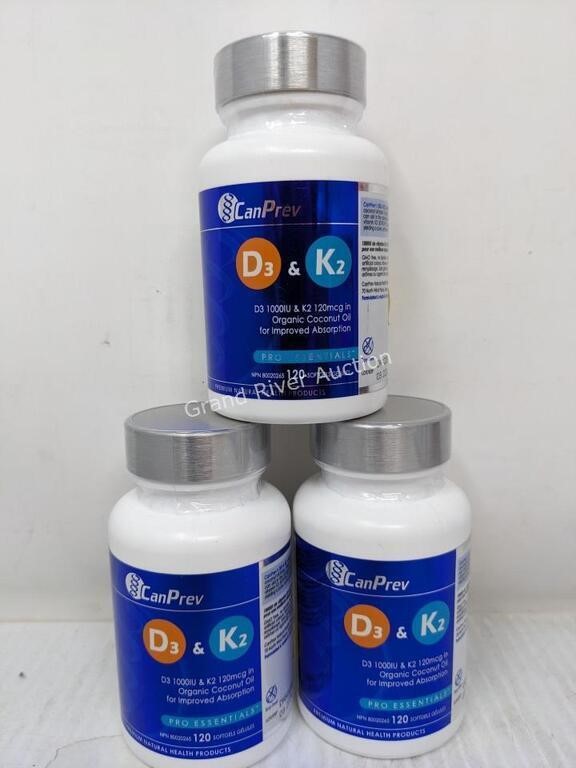 3-Pack CanPrev D3 & K2 Supplement