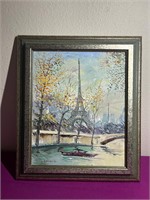 Framed Paris Painting, Signed