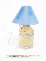 Blue and White Striped Crock Jug Electric Lamp