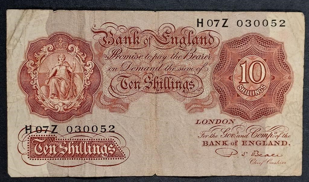 1945-55  Bank of England  Ten Schillings note