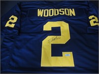Charles Woodson signed football jersey COA
