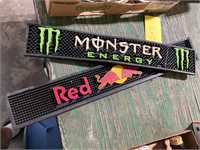 Red Bull and Monster energy drink bar mats