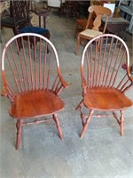 Pair Quality Craft Windsor continuous arm chairs