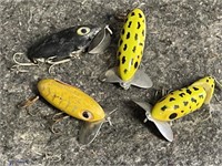 Lot of 4 Fred Arbogast Jitterbug Fishing Lures