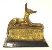 Egyptian God Anubis dog brass figure