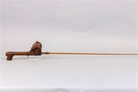 Wooden Folk Art Fishing Rod & Reel by Unknown