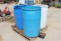 (3) Poly Barrel 55 Gal Hog Waterers