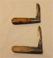 2 Straight Russell Barlow Knives  - Single Blade