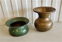 Spittoons Burlington Route RR AS IS & Brass