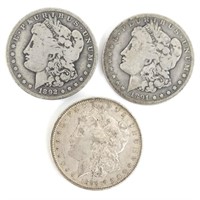 1890, 1891-O, & 1892-O Morgan Silver Dollars