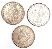 Three 1879 Morgan Silver Dollars