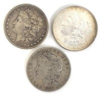 1897-S, 1898-S, & 1898 Morgan Silver Dollars