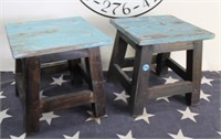 Small Wooden Foot Stools (2)