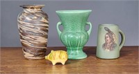 4 PIECES OF ART POTTERY