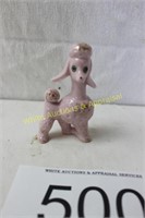 Vintage Ceramic Pink Poodle Dog