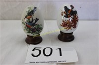 Vintage 1984 Avon Porcelain Egg w/Wooden Stand