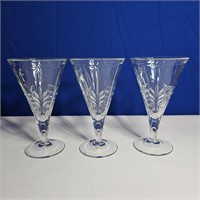 3 Baroque 9oz water glasses